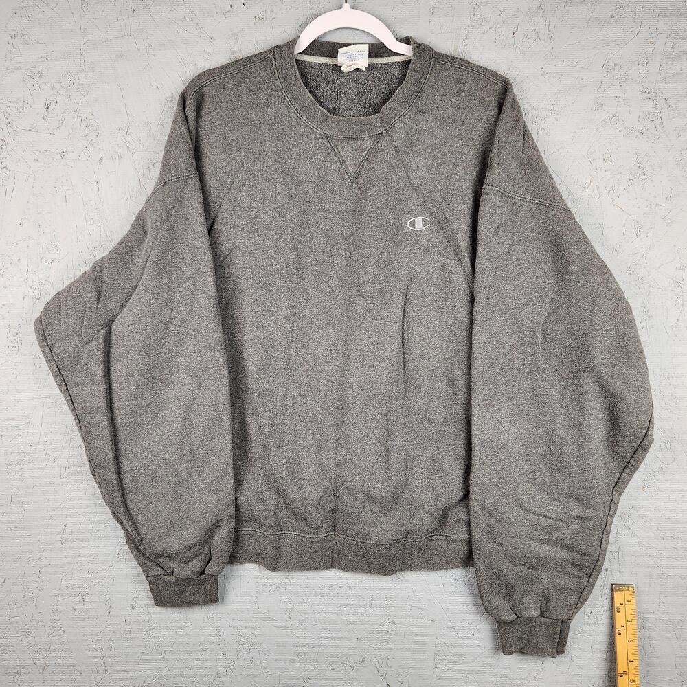 Vintage Champion Sweatshirt Mens 2XL Gray Crewneck Pullover Logo Mexico 90s Y2k